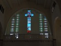 Stained glass in the choir loft